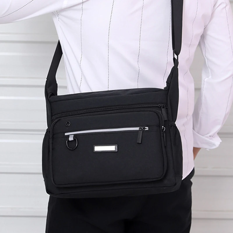 

Canvas Crossbody Shoulder Bag Men Zipper Casual Travel Messenger Pack Male Shoulder Sling Working Bags Bookbag Briefcase