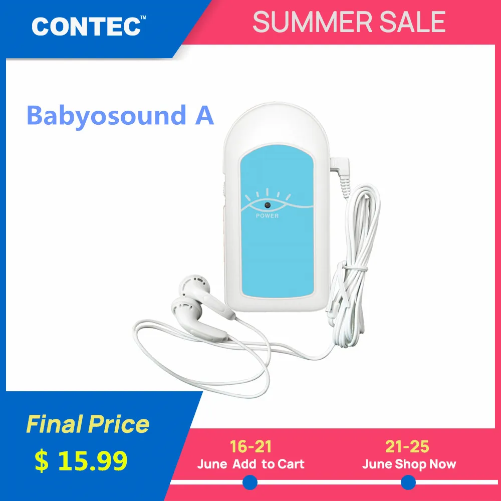 2 цвета BABYSOUND A LCD дисплей пренатальный эмбриональный допплер Babysound Baby Heart Beat