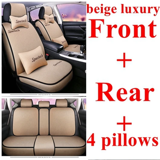 Передняя+ задняя крышка сиденья автомобиля набор для Renault Duster Latitude Clio Sandero Koleos Kadjar Logan Talisman Espace Kangoo Laguna Fluence - Название цвета: beige luxury