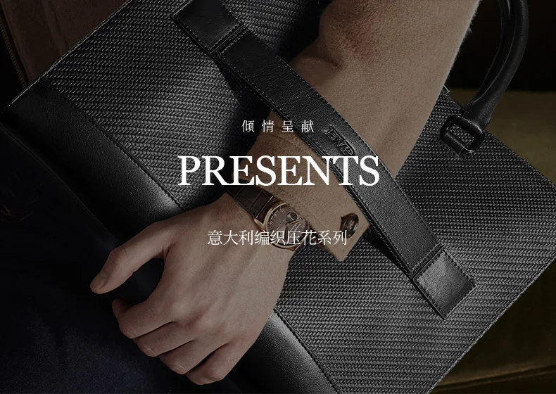 BVP Brand Genuine Leather Men Briefcase High Quality Man 14 inch Laptop Bag Male Document Case woven Shoulder J45 | Багаж и сумки