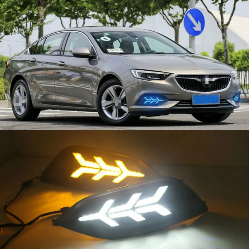 Светодиодный ные дневные ходовые огни для Buick Regal 2017-2020 противотуманные фары ABS 12 В