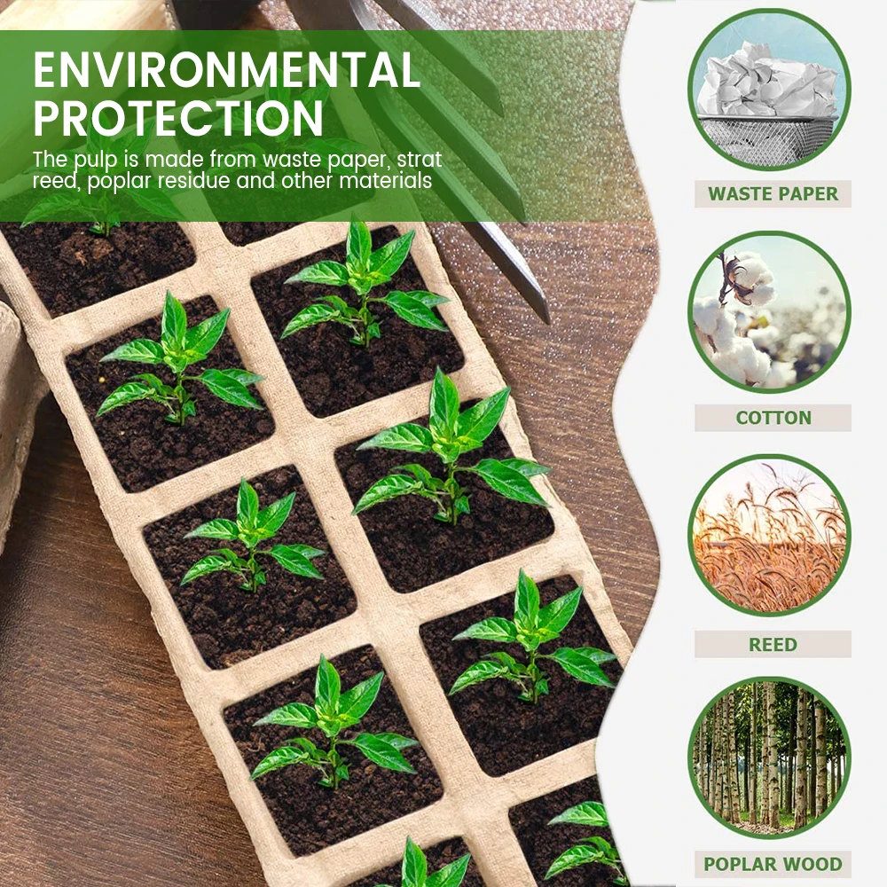 10 шт. сетки пластин Behogar биоразлагаемые семян стартер кокосовый торф горшки