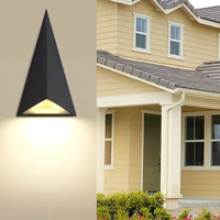 creative durable bright 3d triangle aluminum led 9w outdoor wall lamp for garden entrance park balcony porch light 80 265v 1181