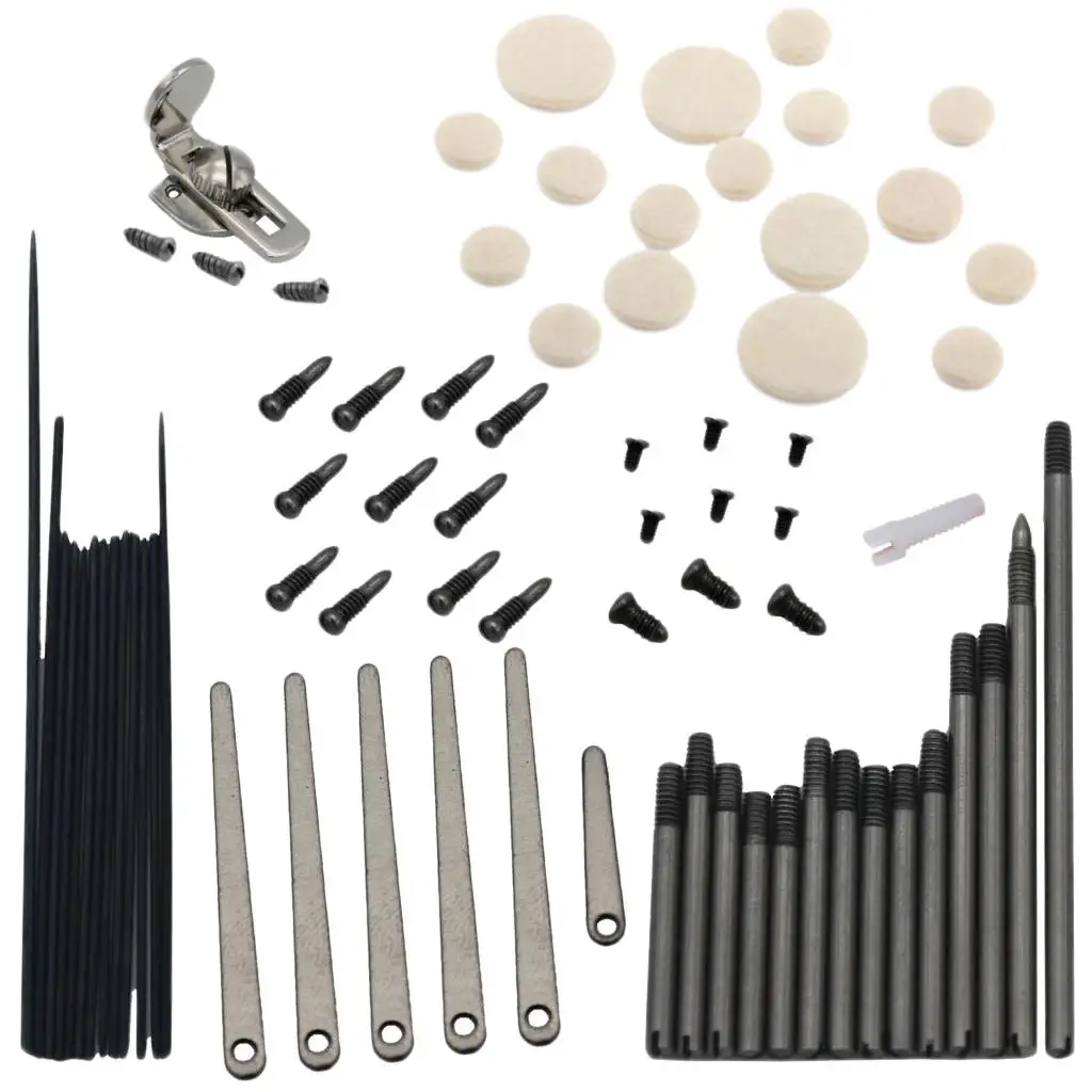 

9 Sets Clarinet Repair Spindle+Screw+Spring Leaf+Spring Needle+ Cushions