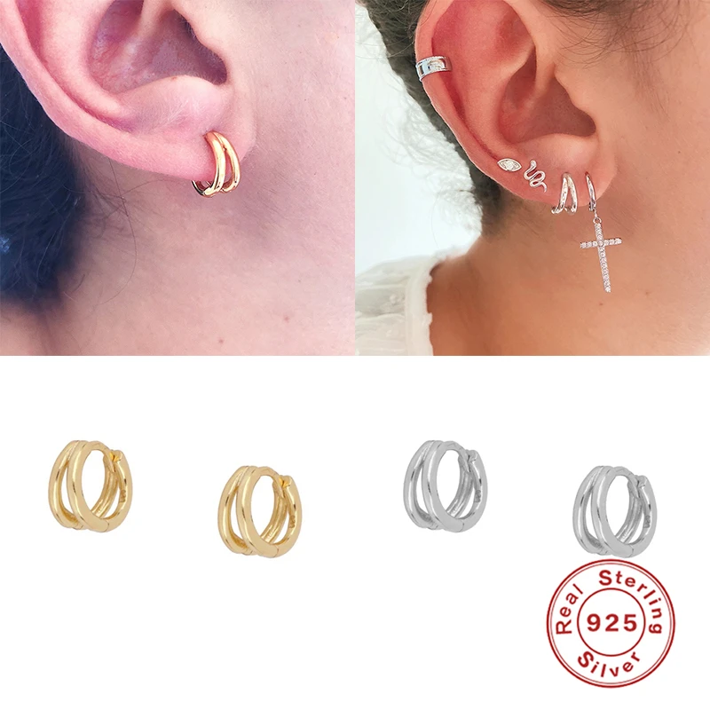 

Серьги-кольца женские из серебра 925 пробы в европейском и американском стиле