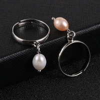 women wedding rings natural freshwater pearls pendant ring 2022 new design white pink purple pearl charm finger rings for girls