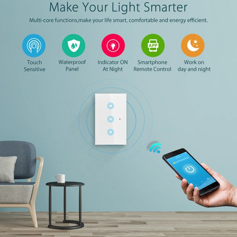 Новинка 3 комплекта нажмите переключатель дистанционного Управление Smart Wi-Fi