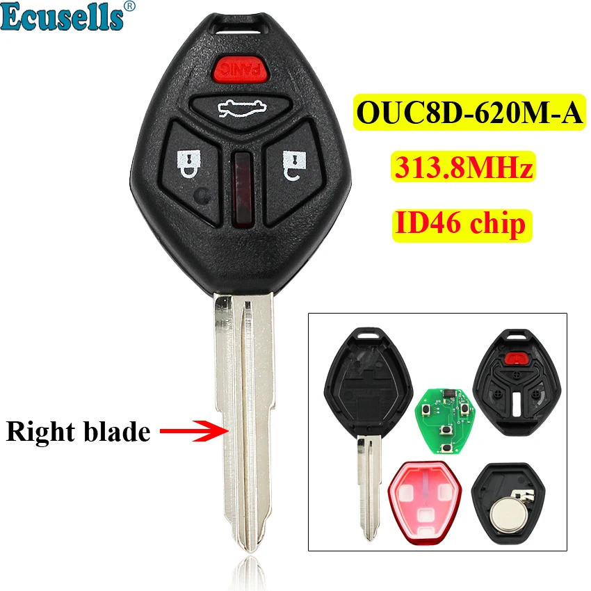 Пульт дистанционного управления 4 кнопки 313 8 МГц с чипом ID46 для MITSUBISHI Eclipse Galant master