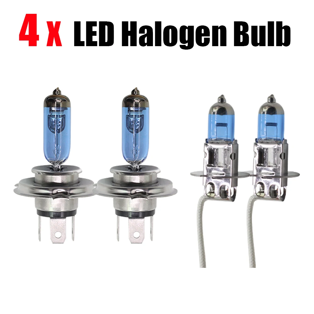 Halogen Headlight Buildreamen2 4 X Автомобильная фара Hi/Lo луч противотуманная фара светодиодный галогенная фара Лампа 12 В для Toyota 4runner 4runner 1999 2000 2001 2002 - Цвет: Halogen Headlight