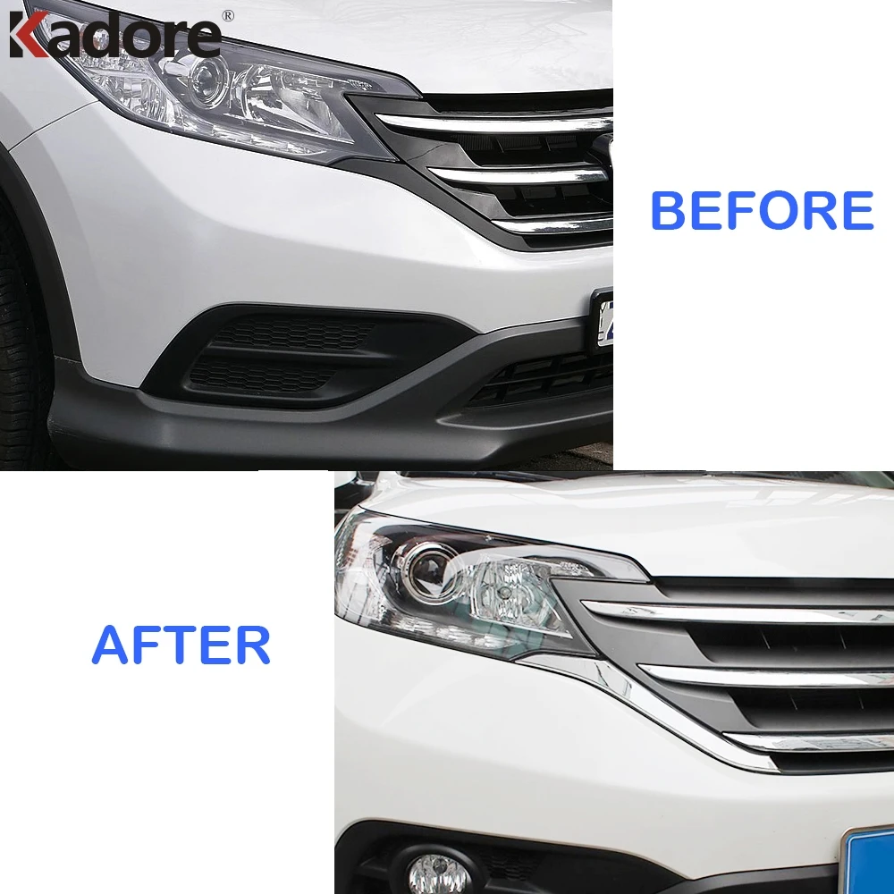 Хромированные передние Грили из АБС пластика для Honda CRV 2012 2013 2014 декоративная