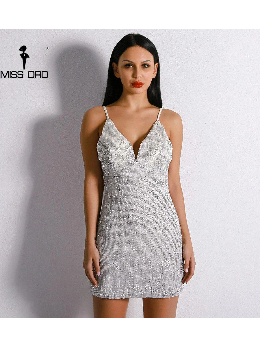 

Missord Women Party Mini Dress Sexy Off Shoulder Harness Backless Elegant Evening Female Sequin Bodycon Reflective Short Dresses