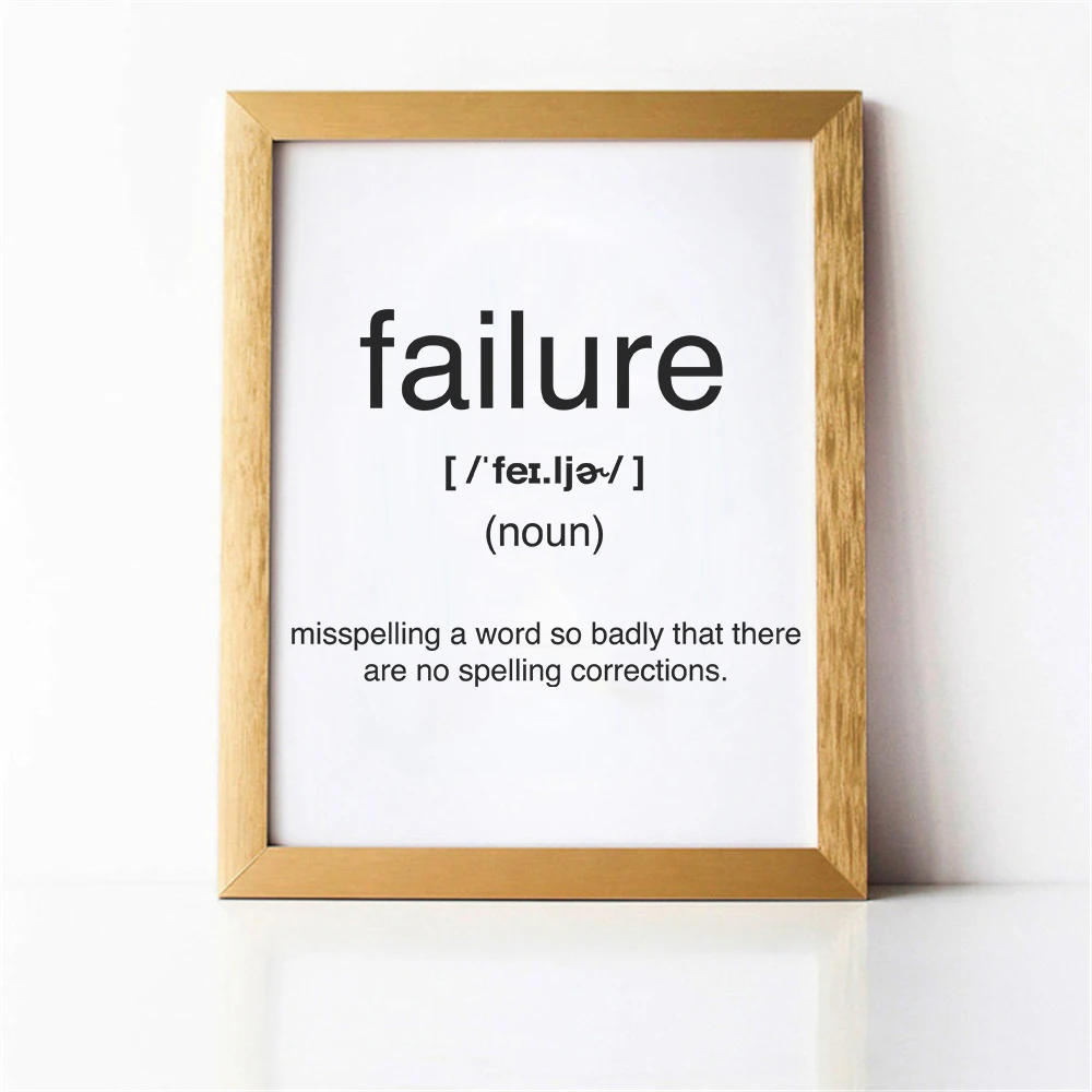 

Failure Definition Poster Canvas Painting Inspiration Print Wall Art Picture for Living Room Interior Home Decor Motivation