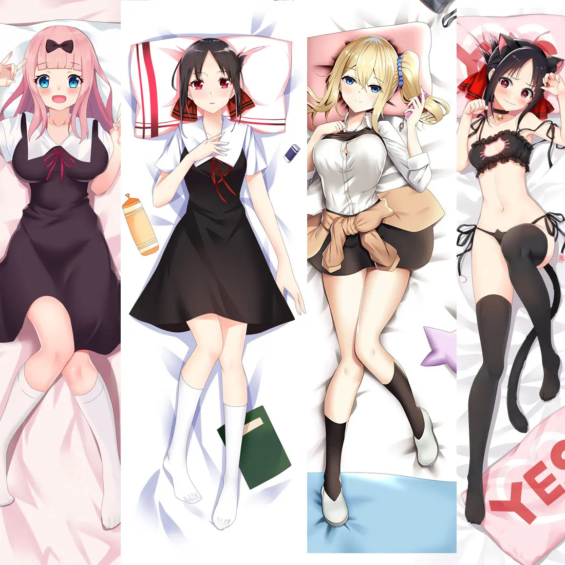 

Kaguya-sama: Love Is War Dakimakura Cover Anime Pillow Case Hugging Body Cushion Shinomiya Kaguya Fujiwara Chika Pillowcase