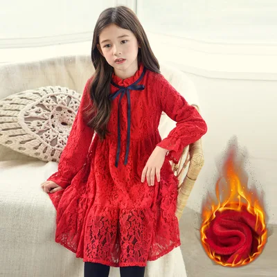 Корейские Детские платья с длинными рукавами для девочек повседневное школьное