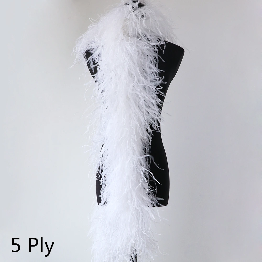 1-20 слойная окрашенная искусственная боа 2 метра Белая Шаль из страусиных перьев