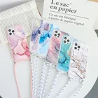 Мягкий чехол из ТПУ Для Xiaomi Poco X3 NFC F3 Mi 10T 9T A3 Redmi Note 10 9 8 8T 7 6 Pro Lite 9S 7A 9A, чехол с цепочкой и шнурком