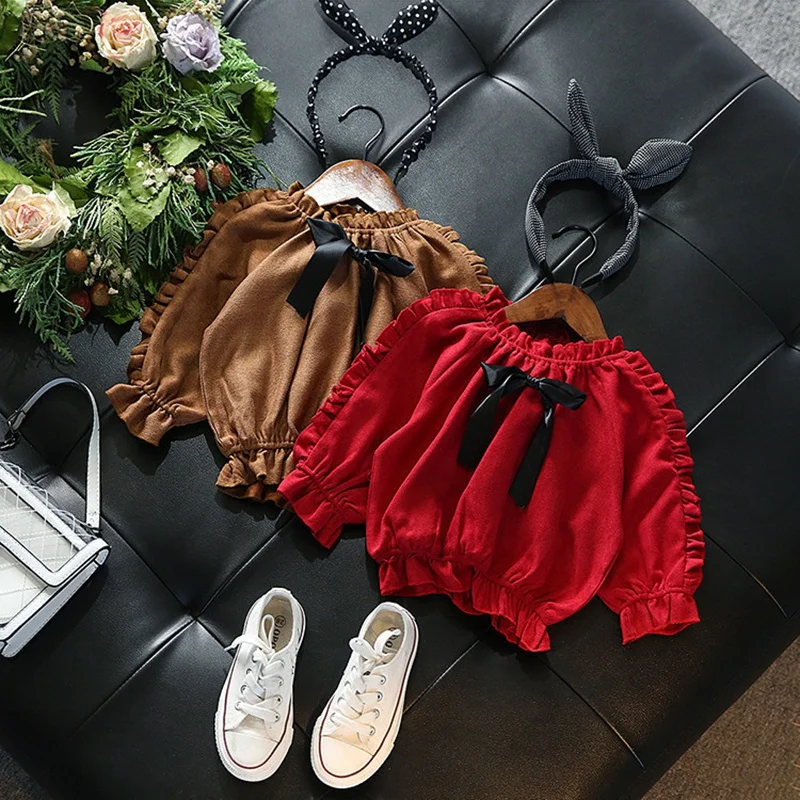 Шифоновая Свободная рубашка для маленьких девочек летняя блузка с длинным