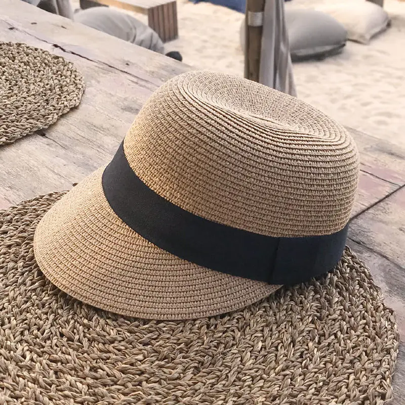 Summer Straw Hats For Women Panama Equestrian Hat Outdoor Casual Beach Sun Caps Female Breathable Travel Visor Baseball Cap | Аксессуары