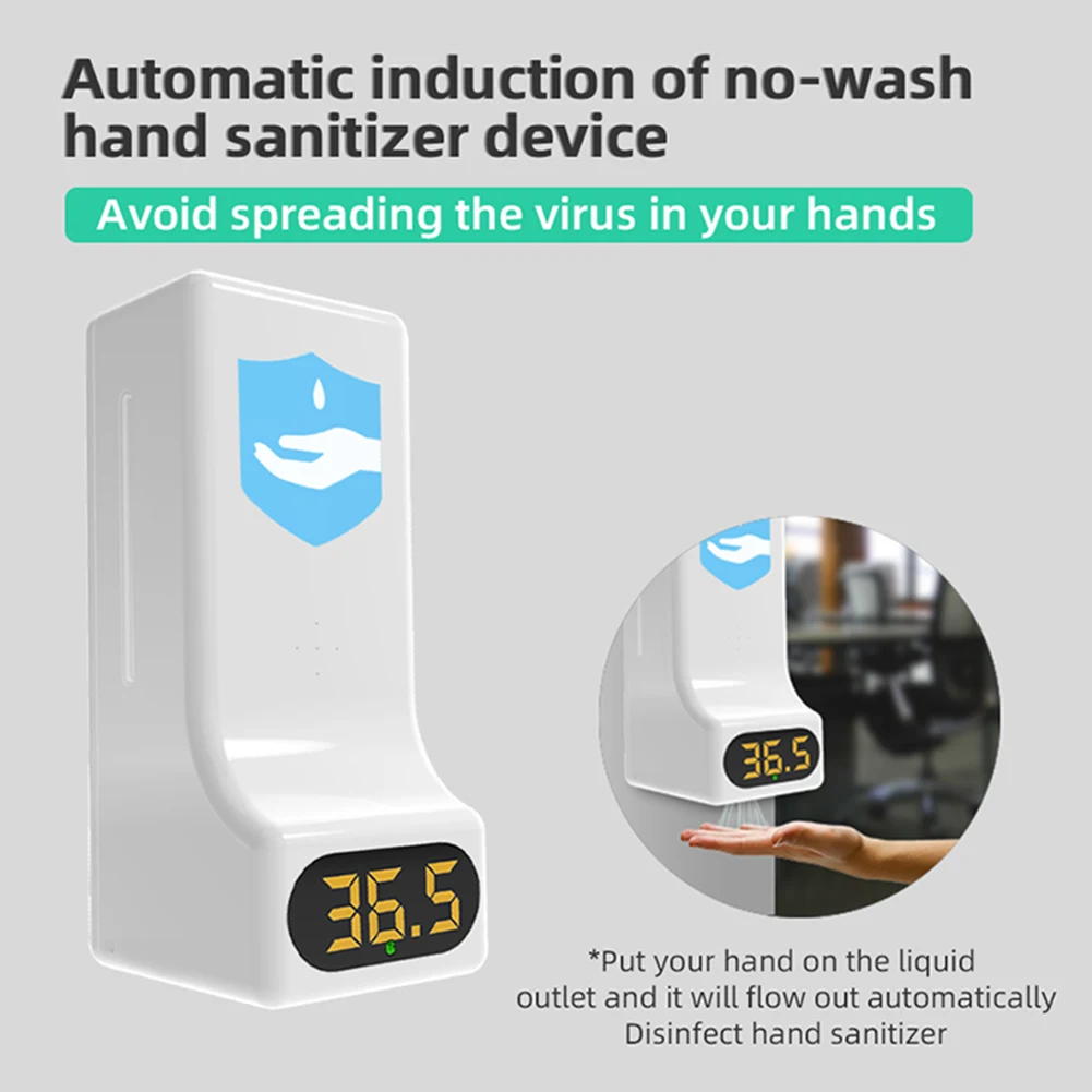 

Temperature Measurement With Alarm Home Hotel Kitchen Non-contact Bathroom Wall Mounted Automatic Soap Dispenser Battery Powered