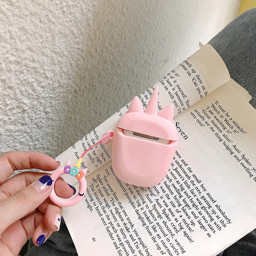 GOOYIYO-для Airpods 1 2 силиконовый чехол с единорогом Мультяшные наушники зарядным