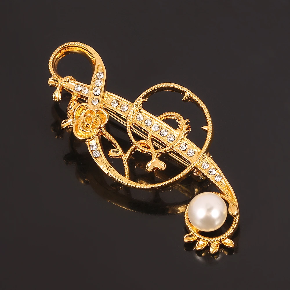 Хрустальный горный хрусталь музыкальная нотация брошь с искусственным жемчугом