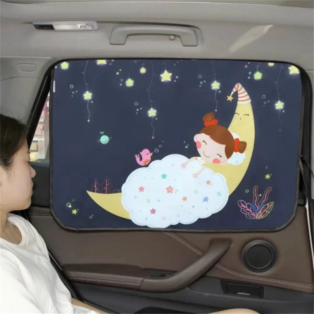 Parasol magn&eacute;tico para ventana de coche, cubierta lateral universal con dise&ntilde;o de dibujos animados, protecci&oacute;n UV, seguridad de beb&eacute; y chico-0