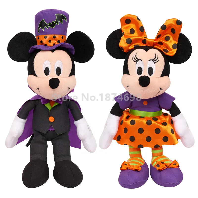 Новый Микки Минни плюшевая игрушка для хеллоуина набор из 2 милых мягких животных