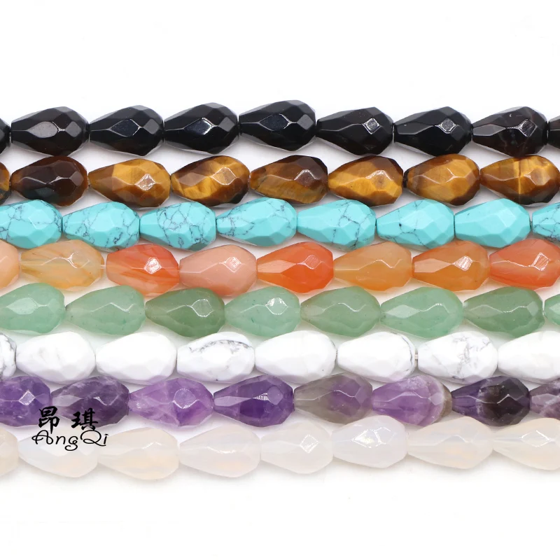 

Натуральный камень граненый капли воды Форма Агаты Кристалл Loose Beads 8x12 мм бусины для самостоятельного изготовления ювелирных изделий Брасл...