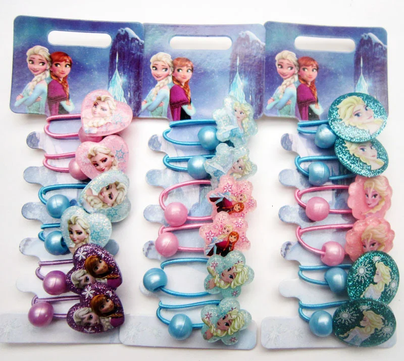 

Hot Sale Frozen 2 Hair Rope Rubber Band Glitter Baby Girl Headdress Princess Elsa Clothes Children Kid Hair Accessories Festival