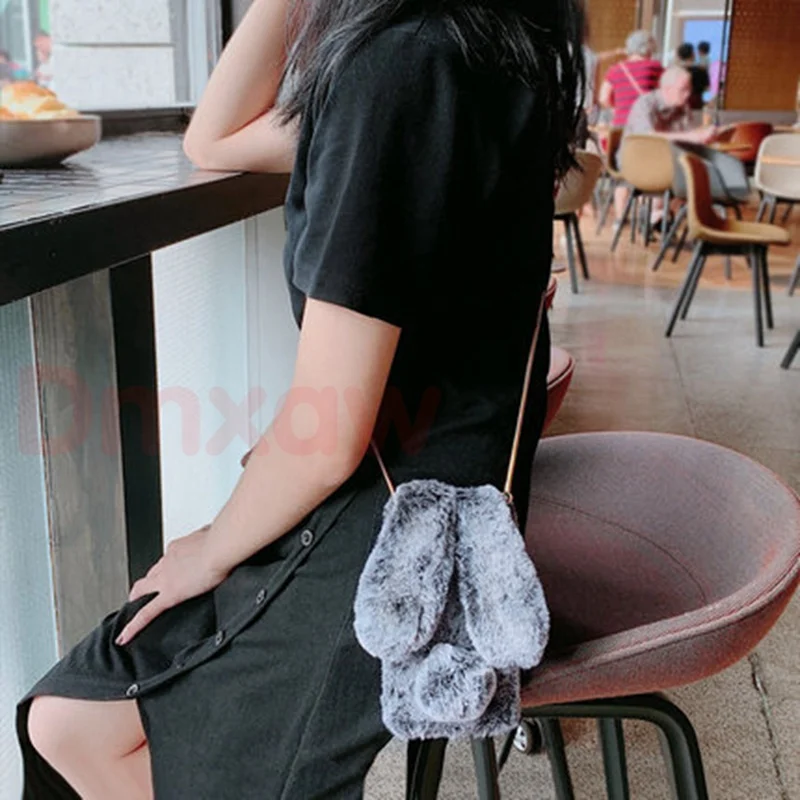 Чехол из термопластичного полиуретана с бархатистым мехом в виде зайца для Xiaomi mi 9 8 Pro SE CC9 CC9E A3 A2 Lite Mix 3 2s 6X 6 5X A1 с креплением на шнурке.