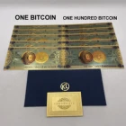 5 шт. + 5 шт. цветная фольга золотого цвета один Биткоин сто цифровых денег криптовалюты для коллекции и подарков