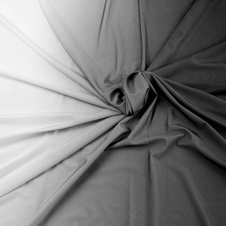 Black to White 2 тона ombre спандекс ткань градиент эластичный материал для танцевальной одежды купальник латинский одежда лайкра стрейч ткани по двору - Цвет: Black to White