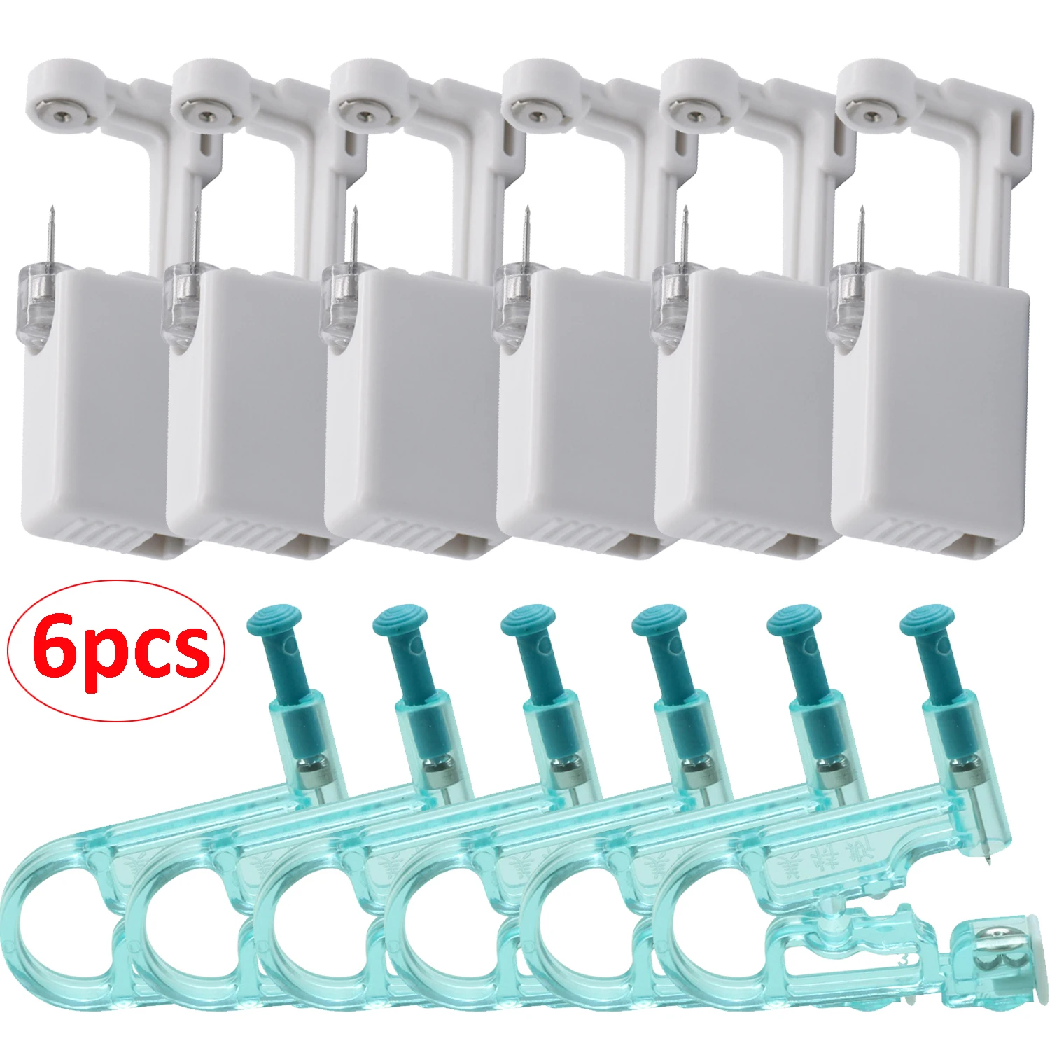 Набор пистолетов Для Пирсинга Ушей 6 шт./компл. одноразовый дезинфицирующий