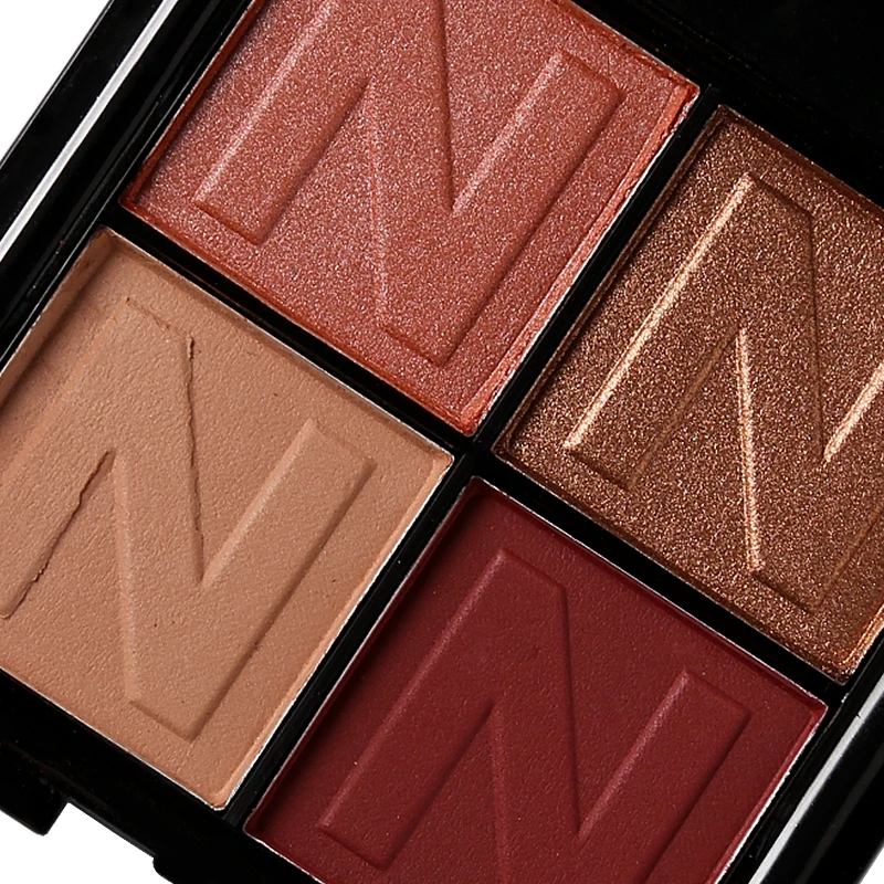 NOVO палитра теней для век 4 цвета матовая Мерцающая пигментная Палетка