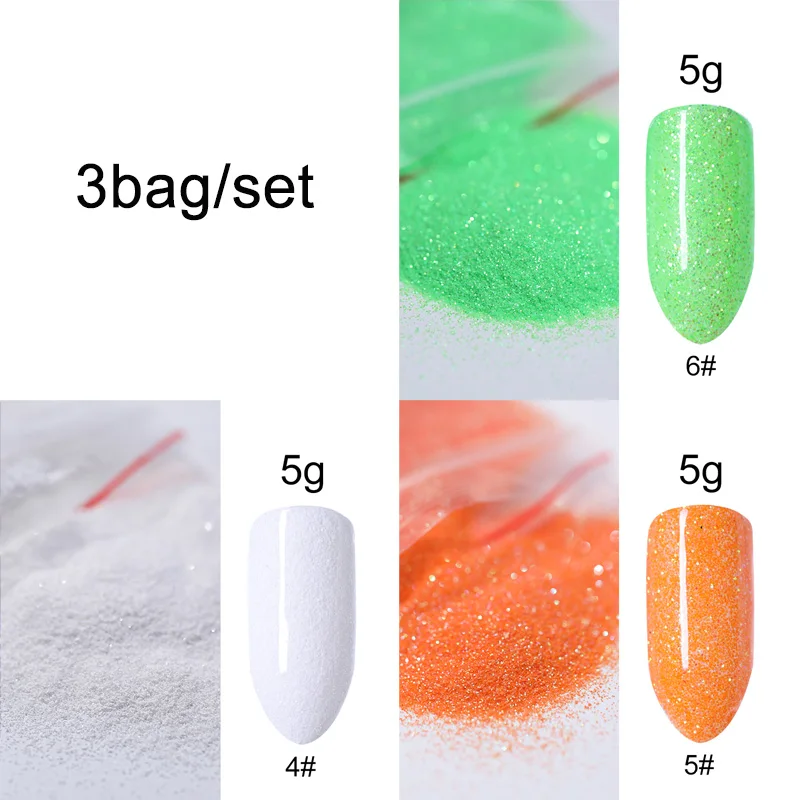 set 2 5 г/пакет, блестящий порошок для ногтей, для самостоятельного украшения ногтей, фиолетовый, синий, серебристый, пигмент для ногтей, пылевые наконечники, Блестящий мерцающий маникюр - Цвет: set 2