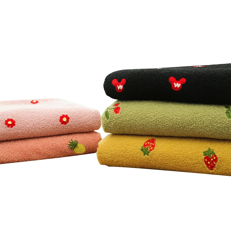 Вышитая имитация мелкого зерна кашемировой овечьей ткани для одежды, игрушек, предметов интерьера, самостоятельного изготовления, 0,5X1,6 м.