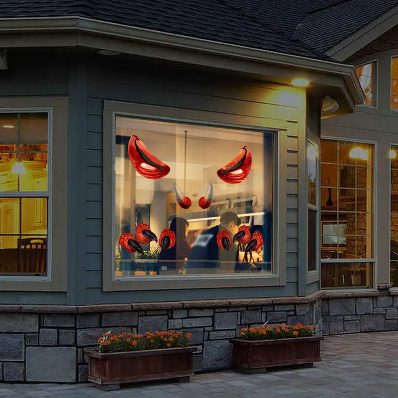 Хэллоуин Монстр ужас глаза клыки наклейка с изображением лапы художественный