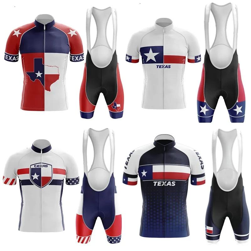 

2020 Team Texas Cycling Jersey Set Men's Cycling Clothing Summer Bicycle Shorts Road Bike Suit MTB Cycling Wear Maillot Culotte