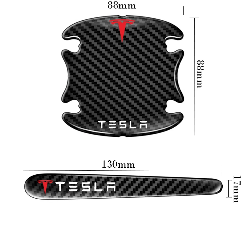 Наклейки на дверные ручки автомобиля 8 шт. защитная пленка из углеродного волокна