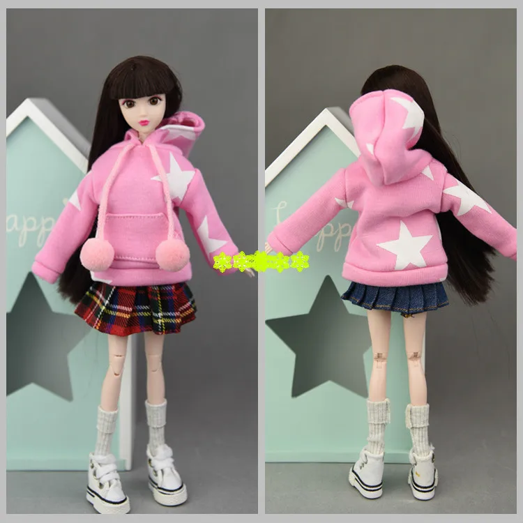 1/6 bjd Sweatshirt for barbie blyth Clothes Doll Accessories ropa boneca casa Parka Outfit for barbies vestiti baby toy 1 pcs