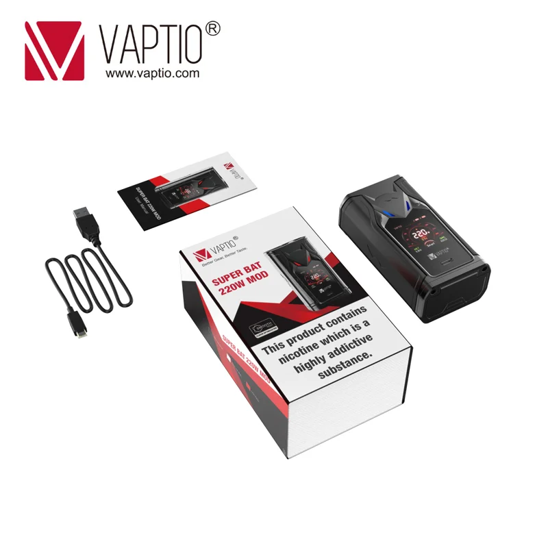 Vaptio супер летучая мышь испаритель vape mod max 220 Вт несколько режимов пара сигарет 0 005