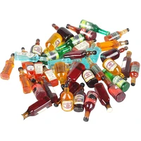 40pcs miniature mini fake beer bottles toys mixed wine drinks decoration beer glass model beer can beer bottle models