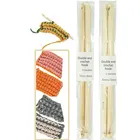 2 шт.компл. деревянный двухсторонний крючок для вязания, нескользящая рукоятка, Набор двусторонних вязальных спиц, вязальные крючки для вязания свитера