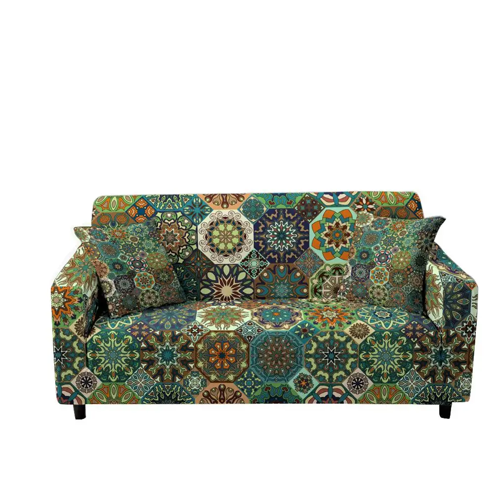 Эластичный чехол для дивана с 3D рисунком мандалы растягивающийся Чехол
