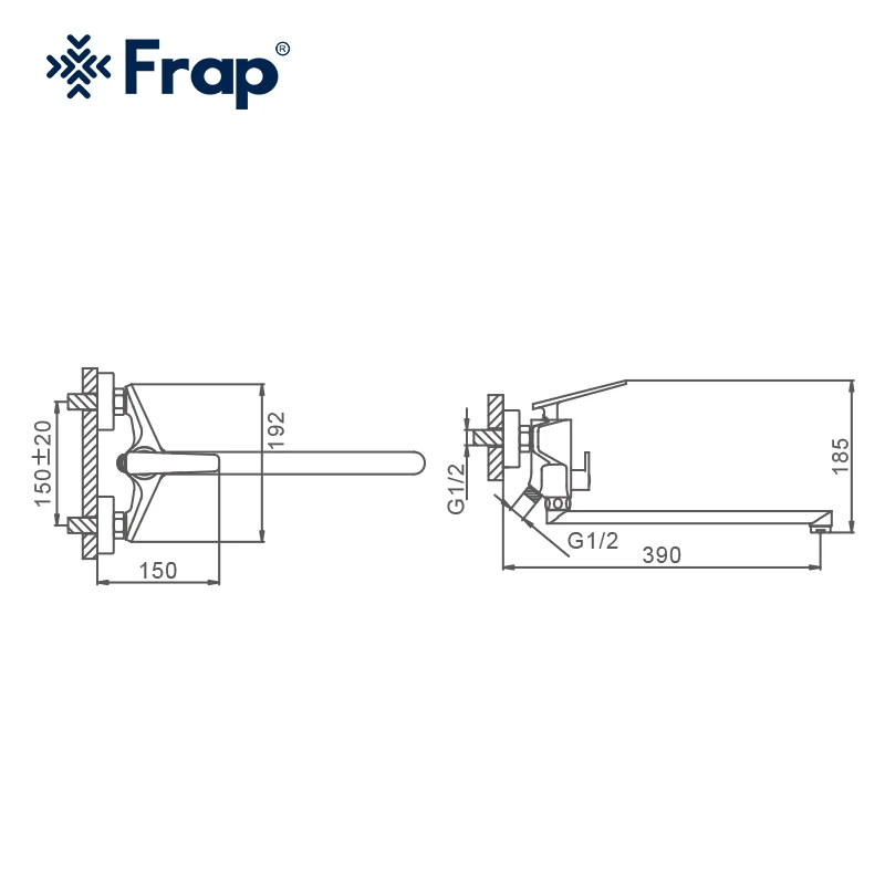 Черный смеситель для душа Frap F2257 кран ванны с одним держателем и длинным