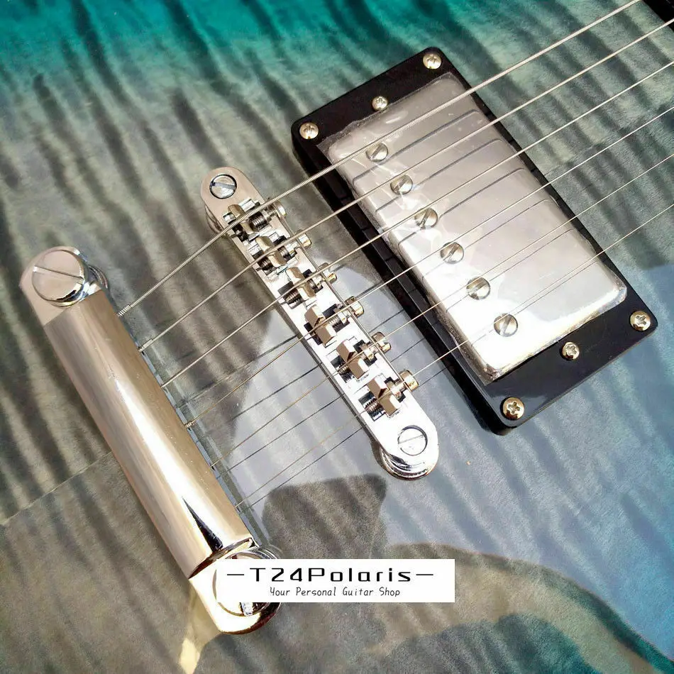 Высокое качество LP Custom Shop Ocean Blue Burst Electric гитара с кленовым грифом | Спорт и