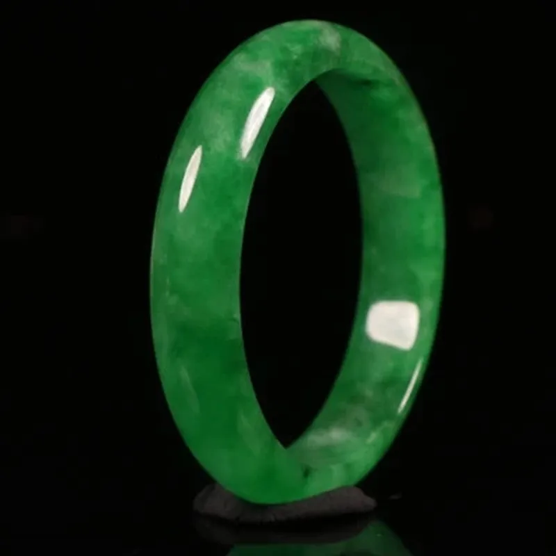 Натуральный бирманский нефритовый зеленый браслет элегантные ювелирные изделия