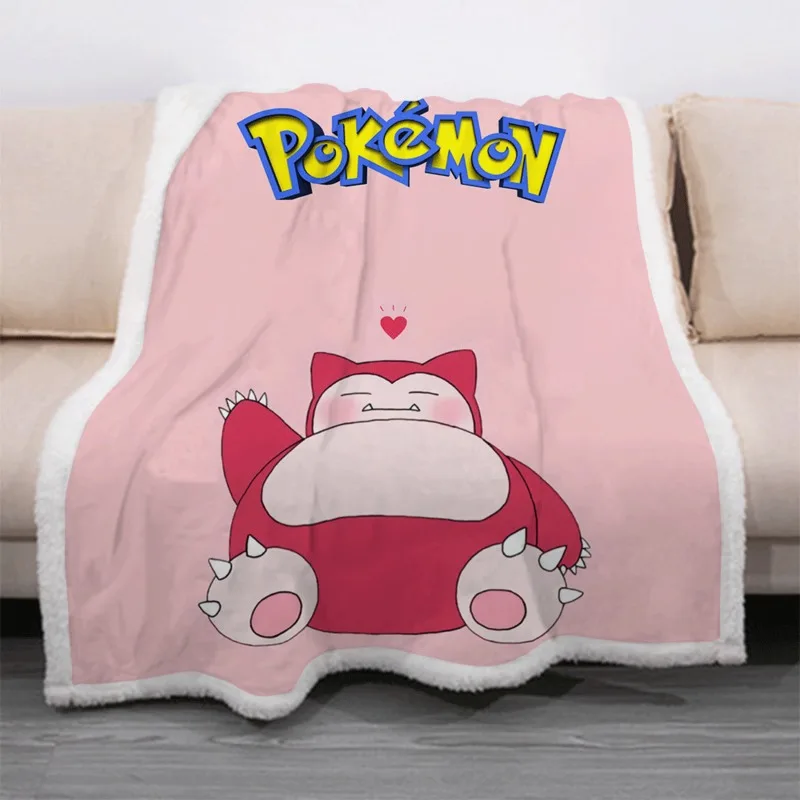 

Kawaii Big Size Pikachued Blanket Cover Bedspread Travel Bedding Arctic Velvet Plush Toy Fleece Elf Soft Keep Warm Present