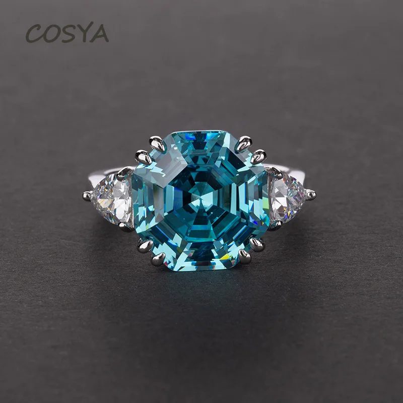 

Женское кольцо с аквамарином и топазом, из серебра 100% пробы, 12 х12 мм