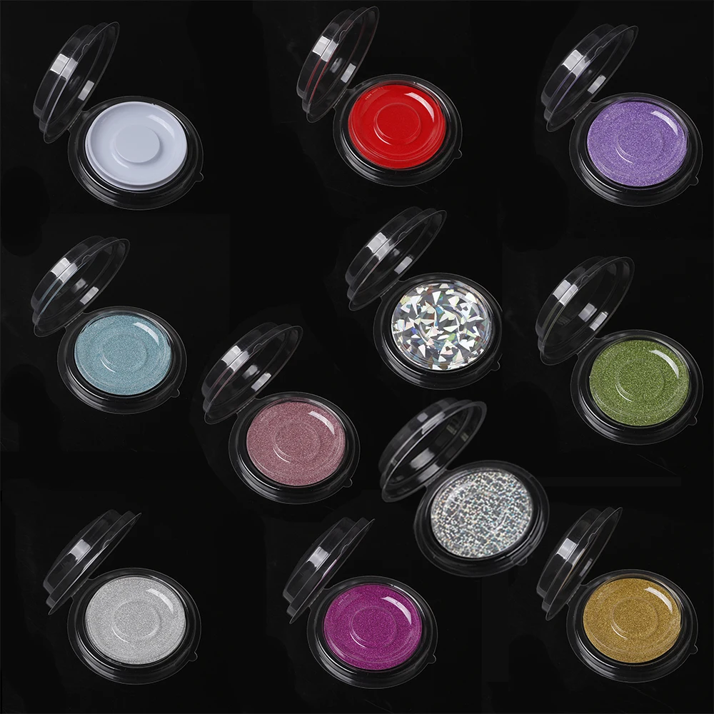 50 комплектов складные коробки для накладных ресниц прозрачные круглые лотки